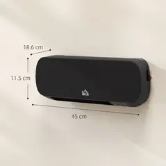 HOMCOM 2000W Wall Mounted Ceramic Space Heater, 10-49°C Temperature, Black - 3