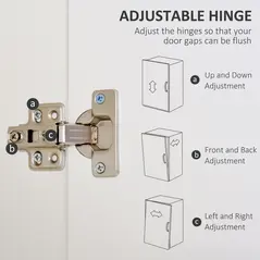 HOMCOM 2-Door Clothes Wardrobe w/ Rail Shelf 2 Drawers Wood Feet Elegant Home Storage Organisation Furniture Dresses Coats Blankets Shoes White - 6