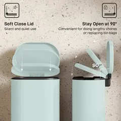 HOMCOM 30 L Modern Curved Kitchen Bin - Green - 5