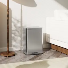 HOMCOM 20L Kitchen Bin with Soft-Close Lid and Stay-Open Function, Stainless Steel Pedal Bin with Removable Inner Bucket for Kitchen, Office, Home, Silver Tone - 9