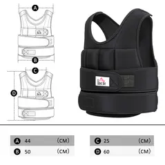 HOMCOM 20KG Adjustable Weight Vest, Black - 3