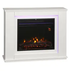 HOMCOM 2000W 6824 BTU Faux Flame Fireplace - White - 1