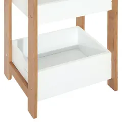 HOMCOM 3-Tier Bathroom Rack Storage Shelf Bamboo Organiser Shower Tower for Narrow Place - 7