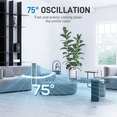 HOMCOM 31" Oscillating Tower Fan with Remote Control, 4H Timer, 3 Speed 3 Modes, Quiet Electric Floor Standing Fan for Home Bedroom Office, White - 5