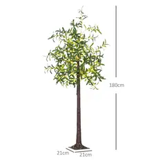 HOMCOM 300 LED Light Decorative Artificial Olive Tree - Green - 3
