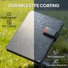 HOMCOM 36W Foldable Solar Panel, Portable Solar Charger Type-C to USB-A Charging Port, Power Supply for Outdoor - 5