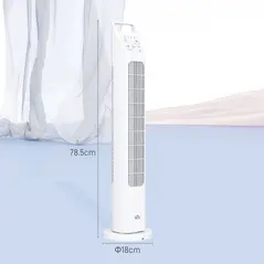 HOMCOM 31" Oscillating Tower Fan with Remote Control, 4H Timer, 3 Speed 3 Modes, Quiet Electric Floor Standing Fan for Home Bedroom Office, White - 3
