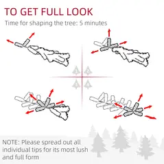 HOMCOM 3ft Snowy Tabletop Christmas Tree, with LED Lights - 7