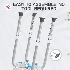 HOMCOM 360° Swivel Shower Chair, Height Adjustable Aluminium Shower Stool with Non-Slip Feet, Grey - 7