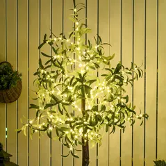 HOMCOM 300 LED Light Decorative Artificial Olive Tree - Green - 9