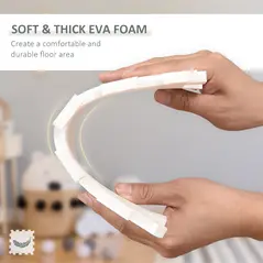 HOMCOM 36Pcs Foldable Baby Foam Play Mat for Kids EVA Soft Jigsaw Floor Tiles Toddler Educational with Alphabet and Numbers Anti-Slip Crawling Learning 31.5 x 31.5 - 5