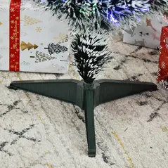 HOMCOM 3ft Artificial Prelit Christmas Tree, Snow Xmas Tree with Colourful LED Lighting Fiber Optics, Green White - 8