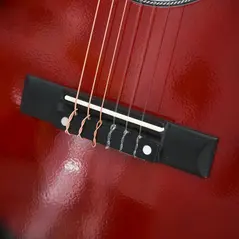 HOMCOM 36" 3/4 Beginner Acoustic Guitar Set, with Protective Case, Red - 9