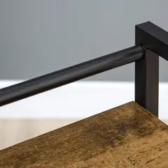 HOMCOM 3-Tier Printer Stand, Utility Cart, Rolling Trolley with Adjustable Shelves with Lockable Wheels for Home Office, Rustic Brown - 9