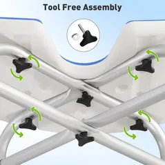 HOMCOM 39-51.5cm 'U' Seat Padded Shower Stool - Dark Blue - 6