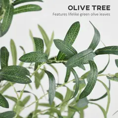 HOMCOM 300 LED Light Decorative Artificial Olive Tree - Green - 5