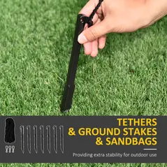 HOMCOM 3m Halloween Inflatable Skeleton Ghost Decoration, LED Lighted for Home Indoor Outdoor Garden Lawn Decoration Party Prop - 7