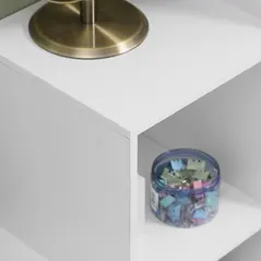 HOMCOM 3-tier Step 6 Cubes Storage Unit Particle Board Cabinet Bookcase Organiser Home Office Shelves - White - 7