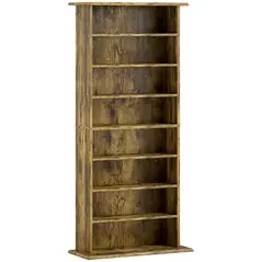 HOMCOM 360 CD Storage Unit - Rustic Brown - 1