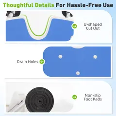 HOMCOM 39-51.5cm 'U' Seat Padded Shower Stool - Dark Blue - 5