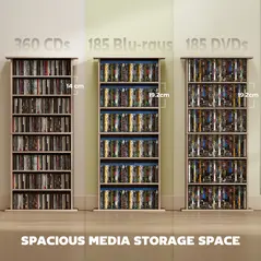 HOMCOM 360 CD Storage Unit - Natural Wood Finish - 4