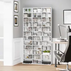 HOMCOM 33 Adjustable Compartment Storage Unit - White - 8