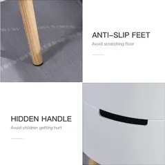 HOMCOM 3-Tier Coffee Table, Round End Table with 2 Hidden Compartments and Detachable Tray, Side Table with Storage for Living Room, Set of 2, White - 8