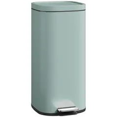 HOMCOM 30L Kitchen Bin, Compact Pedal Bin with Soft-Close and Stay-Open Lid, Removable Bucket for Kitchen, Home, Office, Green - 1
