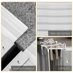 HOMCOM 3ft Folding Aluminum Wheelchair Ramp Scooter Portable Mobility Assist Suitcase Access Aid Disabled - 5