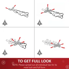 HOMCOM 3FT Green Fibre Optic Artificial Christmas Tree Xmas Colourful LED Scattered Tree with Snowflakes Ornaments Fireproofing - 6