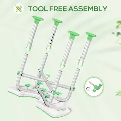 HOMCOM 39-51.5cm 'U' Seat Padded Shower Stool - Green - 6