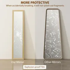 HOMCOM 37 x 157 cm Full Length Mirror - Natural - 7