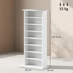 HOMCOM 360 CD Storage Unit - White - 3