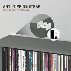 HOMCOM 360 CD Storage Unit - Grey - 6