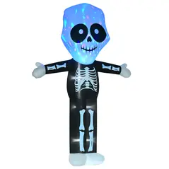 HOMCOM 3m Halloween Inflatable Skeleton Ghost Decoration, LED Lighted for Home Indoor Outdoor Garden Lawn Decoration Party Prop - 1