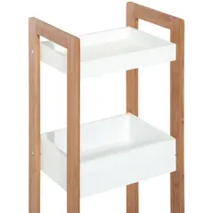 HOMCOM 3-Tier Bathroom Rack Storage Shelf Bamboo Organiser Shower Tower for Narrow Place - 6