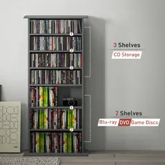 HOMCOM 360 CD Storage Unit - Grey - 8