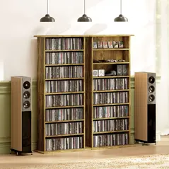 HOMCOM 360 CD Storage Unit - Rustic Brown - 8