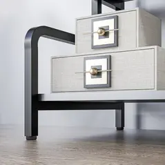 HOMCOM 3-Tier Printer Stand with Storage Shelves, Printer Table, 55 x 40 x 77cm Printer Shelf for Home Office, Study, Black - 9