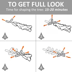 HOMCOM 4ft White Light Artificial Christmas Tree w/ 130 LEDs Star Topper Tri-Base Full Bodied Seasonal Decoration Pre-Lit Home - 5