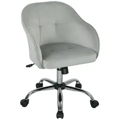 HOMCOM 46-56 cm Velvet-feel Office Chair - Grey - 1