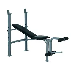 HOMCOM 4-Levels Adjustable Weight Bench Fitness Equipment with Barbell Rack-Black - 1
