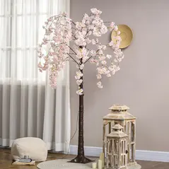 HOMCOM 450 LED Light Decorative Artificial Blossom Tree - Pink - 8