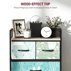 HOMCOM 4-Drawer Chest of Drawers - Blue - 5