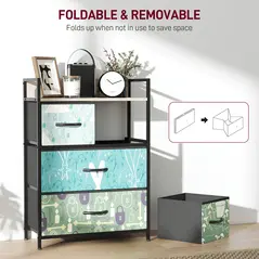 HOMCOM 4-Drawer Chest of Drawers - Blue - 6