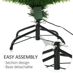 HOMCOM 4ft White Light Artificial Christmas Tree w/ 130 LEDs Star Topper Tri-Base Full Bodied Seasonal Decoration Pre-Lit Home - 7