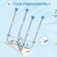 HOMCOM 44-51.5cm Aluminium Frame Shower/Bath Stool - Light Blue - 5