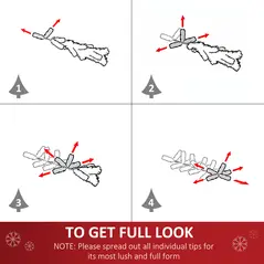 HOMCOM 4FT Prelit Artificial Christmas Tree Fibre Optic Star LED Light Holiday Home Xmas Decoration with LED Light for Indoor Party, Green - 6