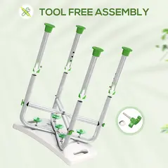 HOMCOM 44-51.5cm Aluminium Frame Shower/Bath Stool - Green - 5