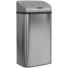 HOMCOM 48L Stainless Steel Sensor Bin - Silver-Tone - 1